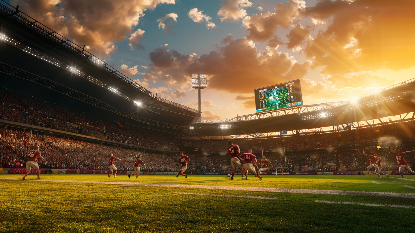 Historical image showcasing an AFL match in progress, highlighting players in action and a vibrant crowd in the background, illustrating the league's rich sporting heritage and community engagement